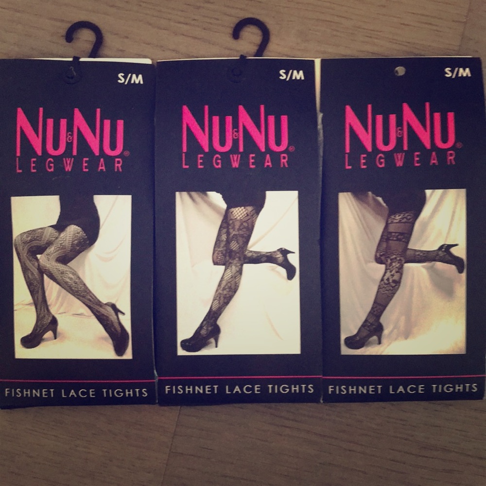 NWT - fishnet lace tights - 3pairs